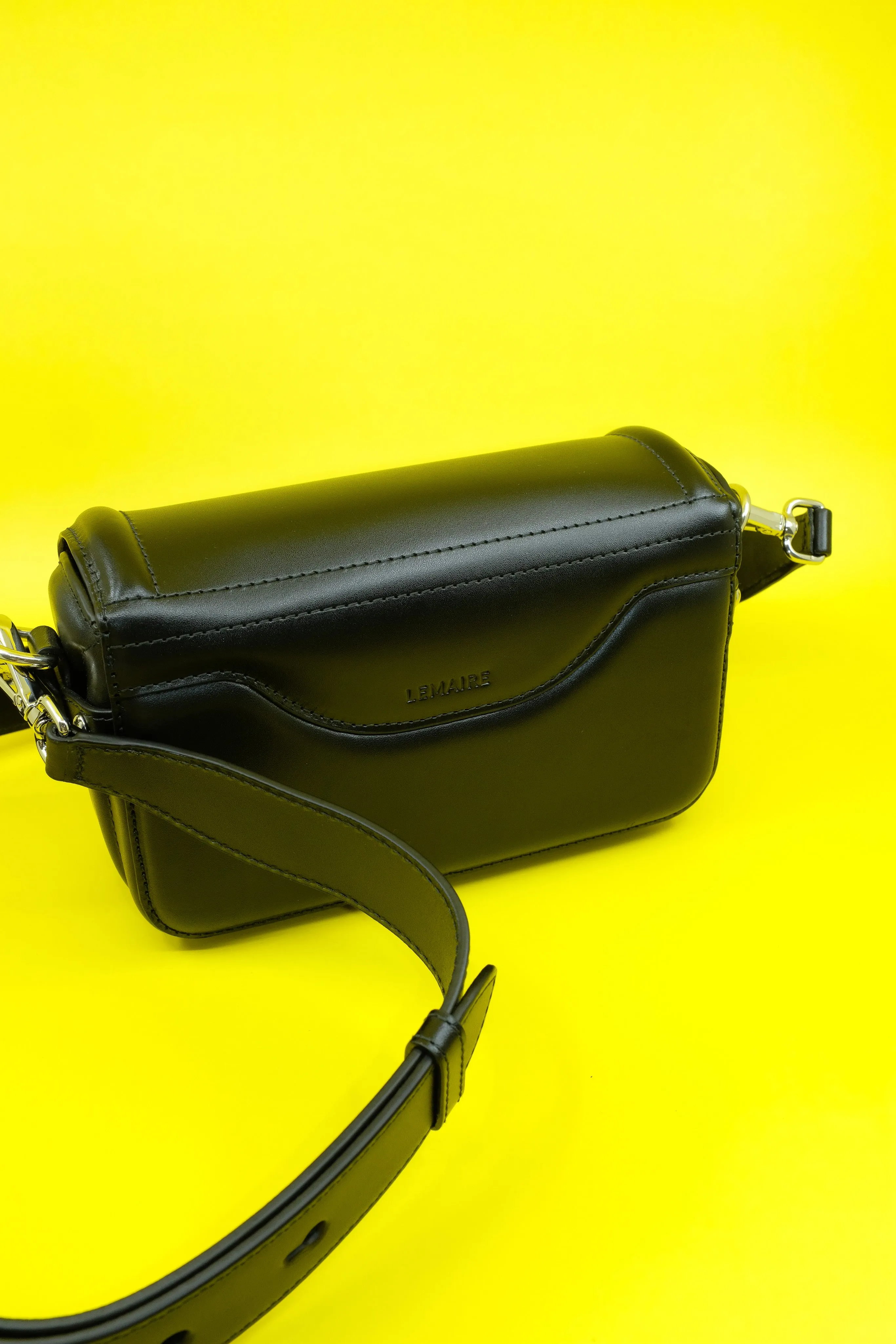 Black Glossy Leather Ransel Mini Satchel