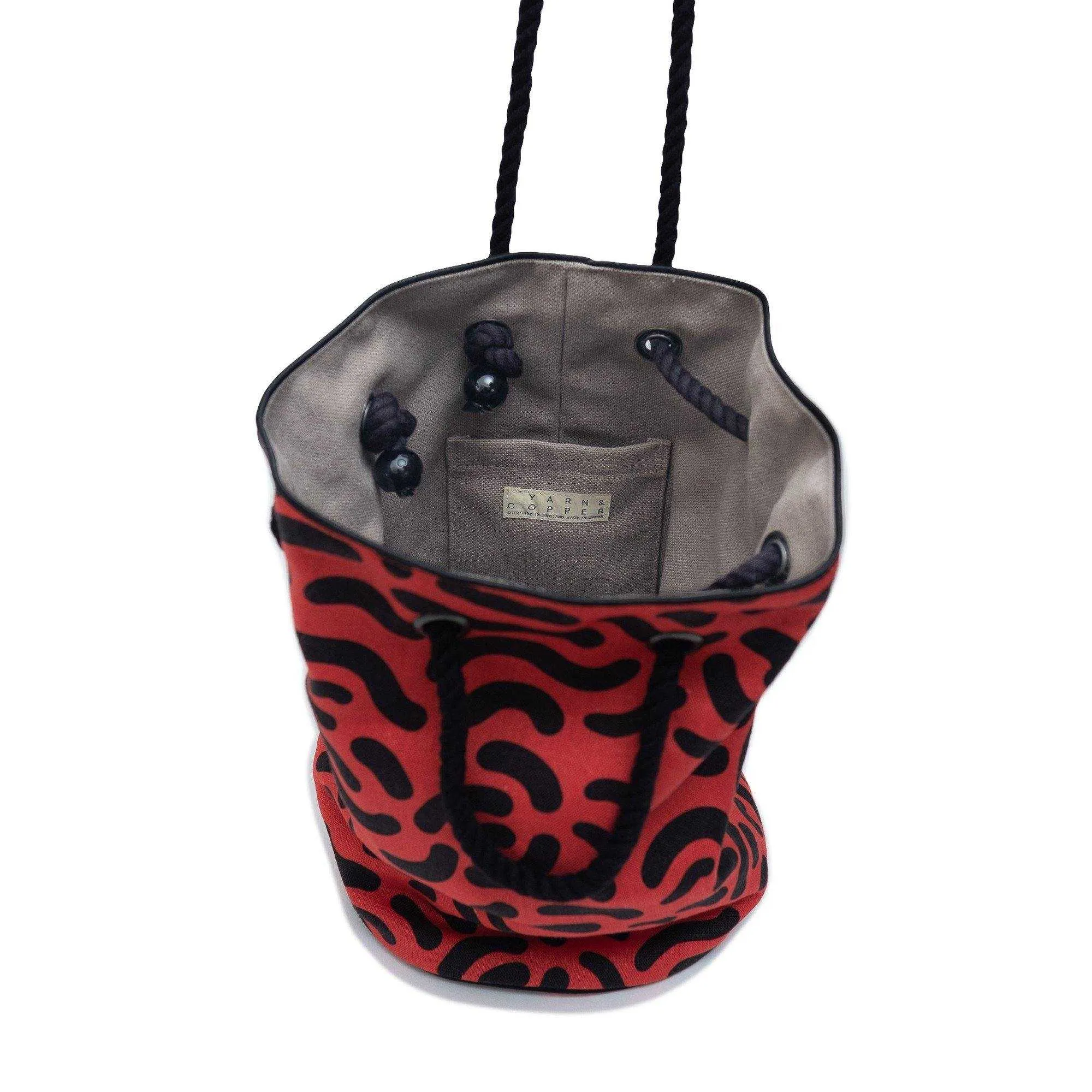 Linen bucket bag 'Dalston' Red