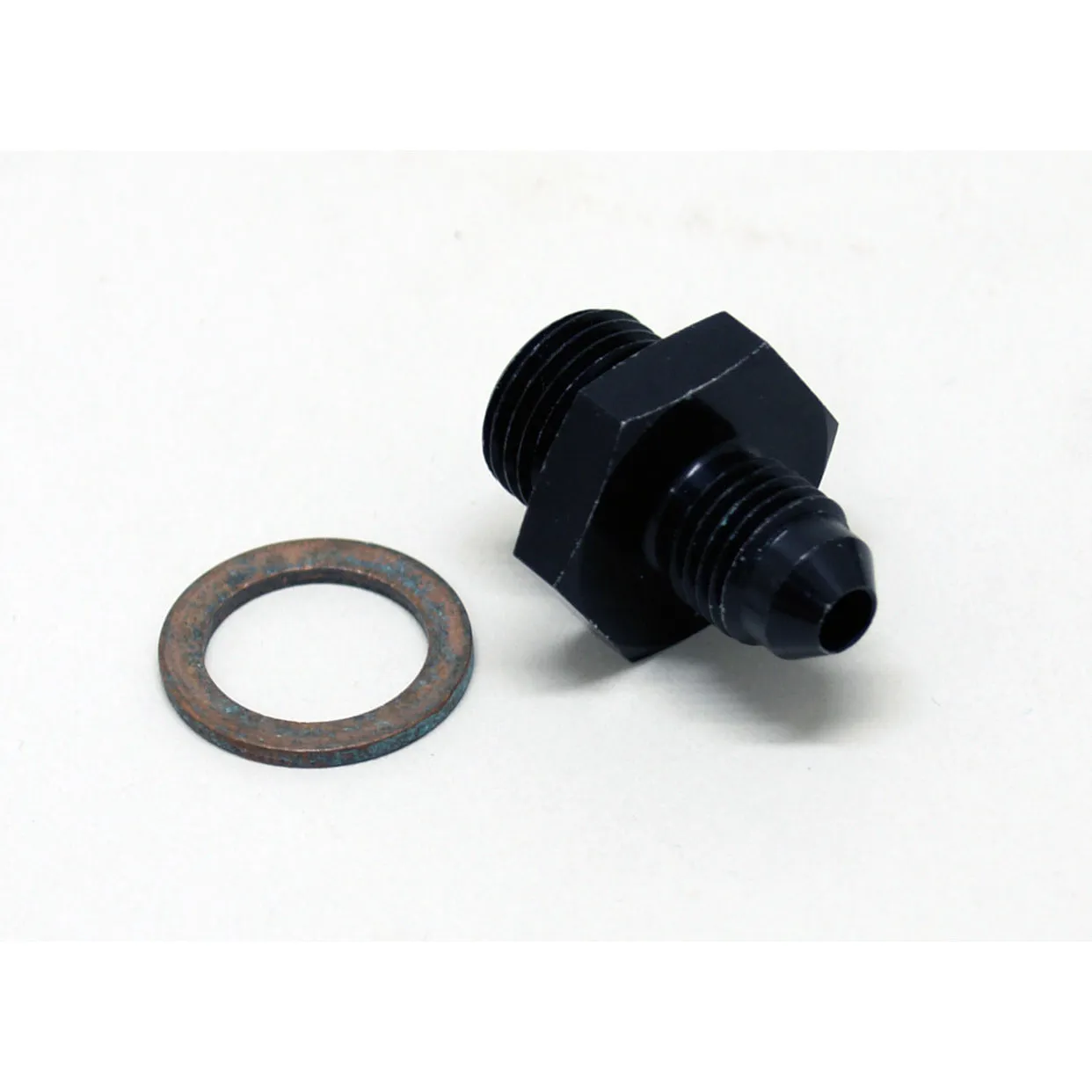 Tilton 77-Series Master Cylinder Inlet Fitting -06 AN Crush Washer Seal to -04 AN Male
